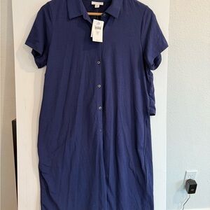 J. JILL blue polo shirt dress